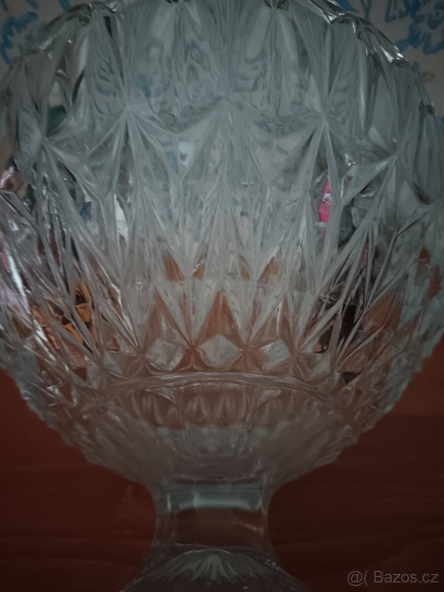 Skleněná broušená mísa na ovoce - 6