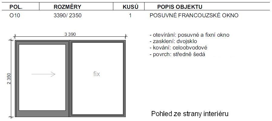 Okno HS portál, 3390x2350, hliníkové - 6