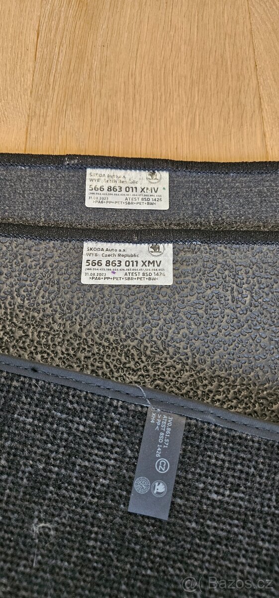 NOVÉ - Originál koberečky Škoda Kodiaq I. + Opěrka 6ks - 6