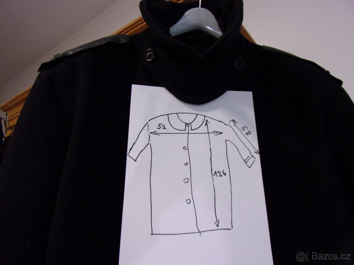 černý Top kabát -hubertus vlna,vel 52-54, šitý na míru - 6
