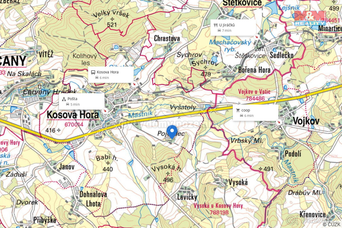 Prodej komerčního pozemku, 1369 m², Kosova Hora - 6