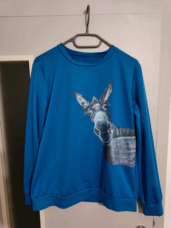 Modrá dámská mikina s oslem, vel. L - nová - 6