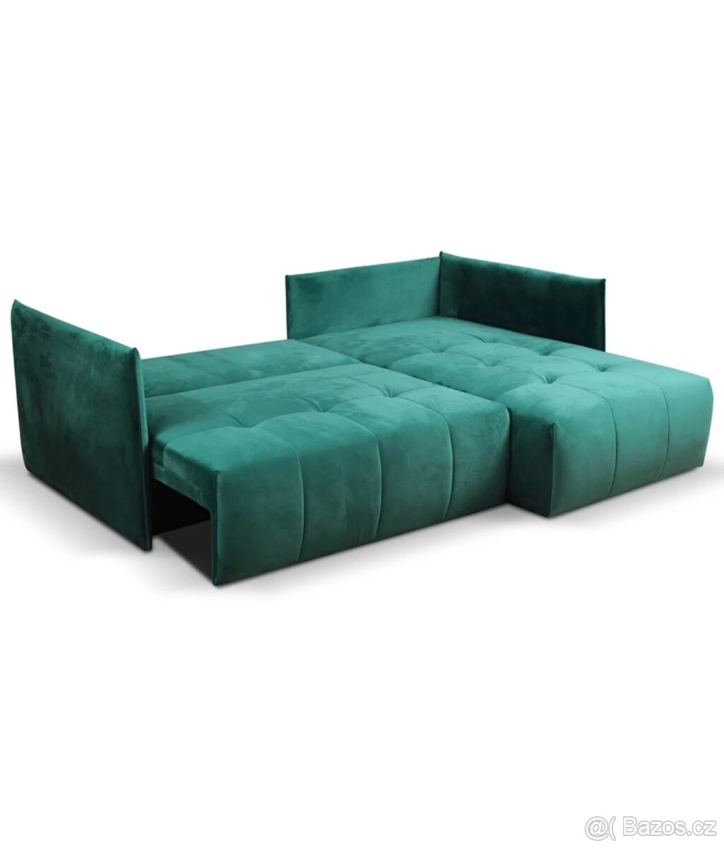 Rohová sedací souprava zelená - 6
