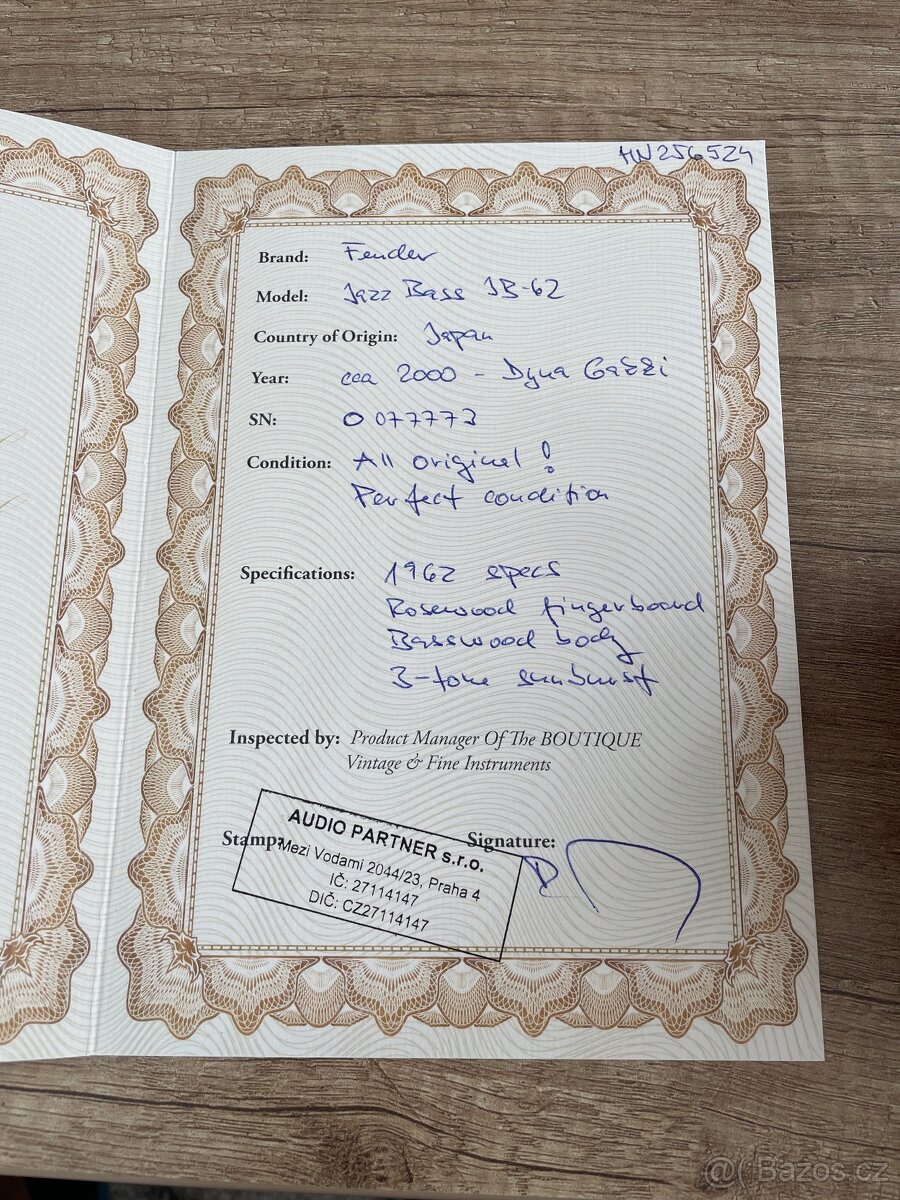 Baskytara Fender JazzBass replika 1962 - 6