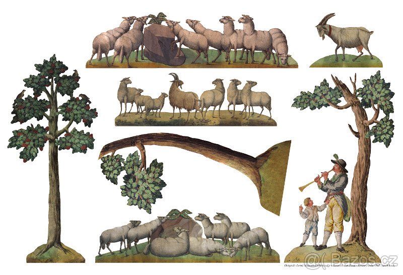 Historický vystřihovací papírový betlém z Turnova - J. Hauk - 6