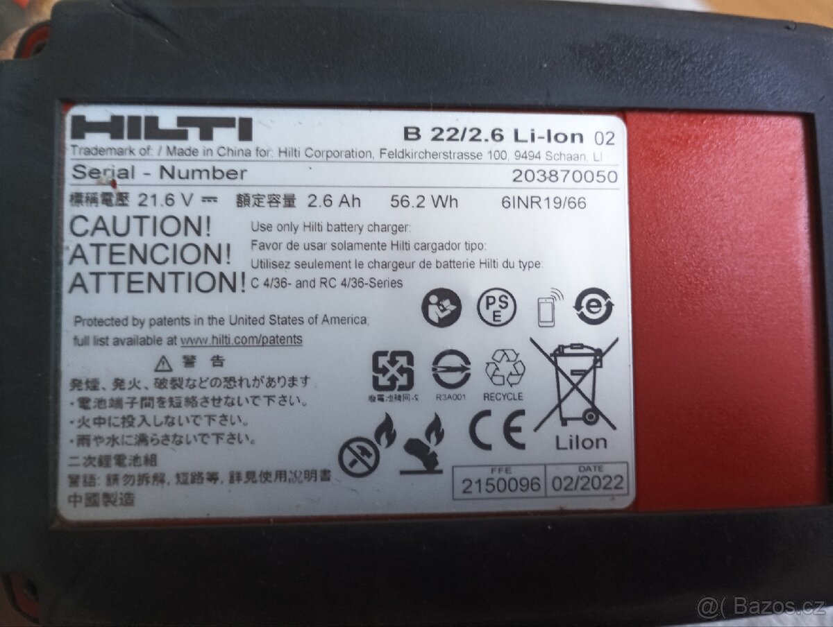 Hilti rázový utahovák, aku uhlová bruska a nabiječka - 6