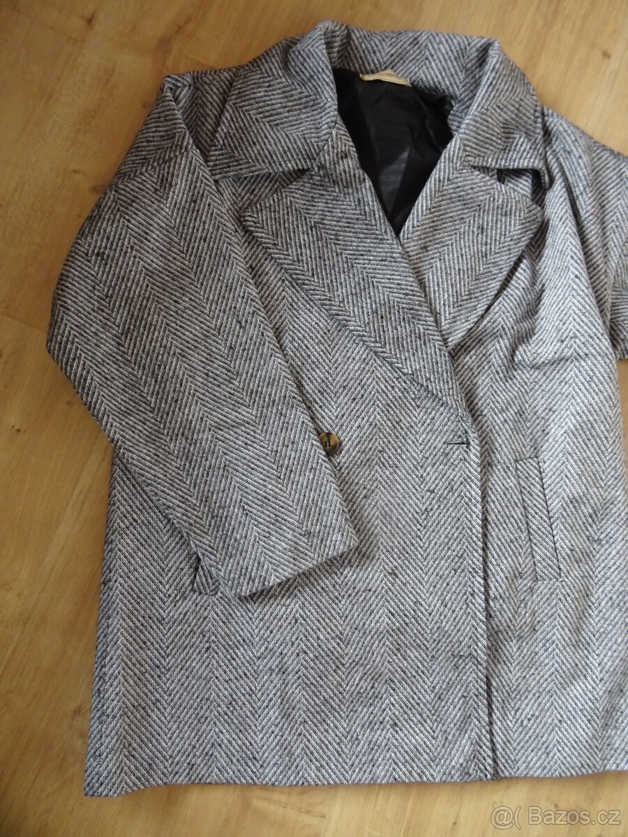 Dámský šedý kabát - velikost 40, nový - 6