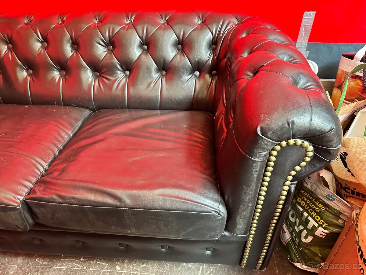 Kožená sedačka gauč a křeslo - 6