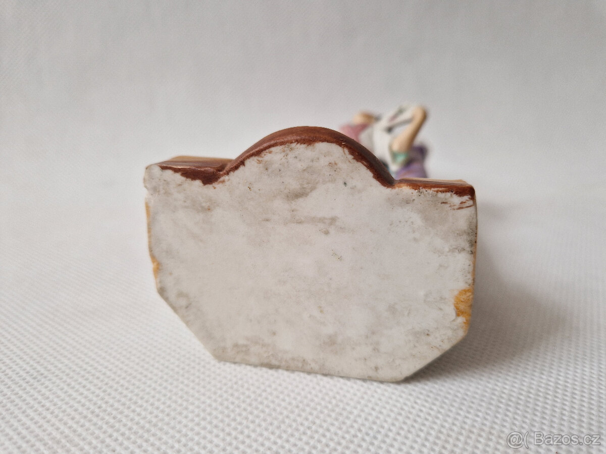 Starožitná porcelánová váza malovaný biskvit gejša Žacléř? - 6