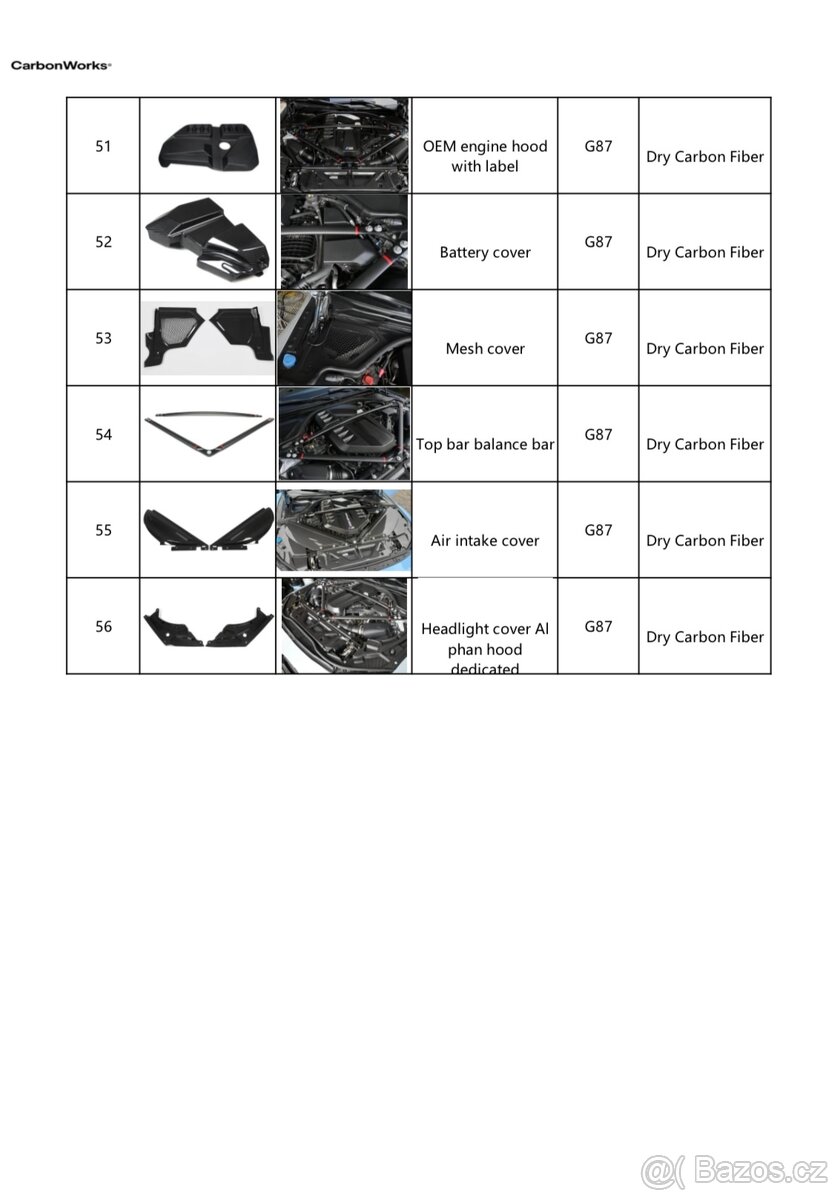Karbonové díly pro BMW G87 M2 - 6
