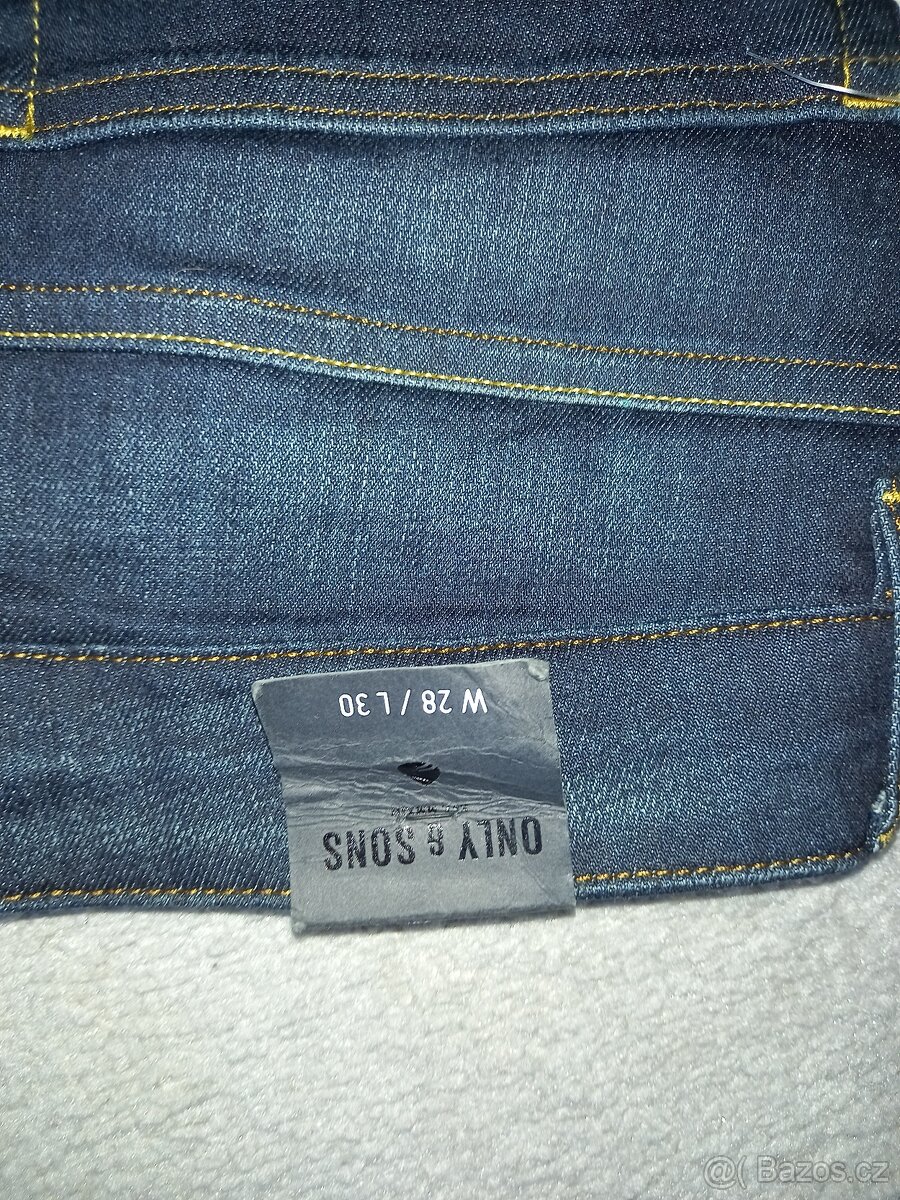 Nové džíny modré slim vel. W28/L30 - 6