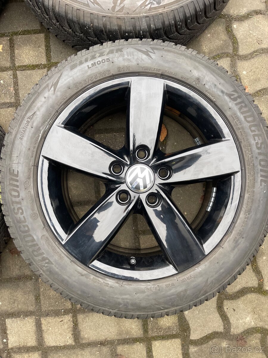ORIGINÁL Alu Volkswagen, Škoda R16, 5x112 - TOP STAV, ZIMNÍ - 6