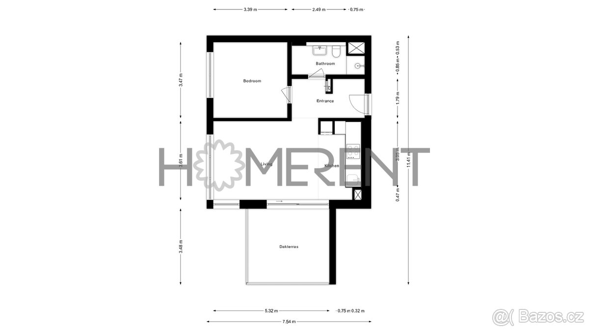 Pronájem moderního bytu 2+kk s terasou v novostavbě, Černoši - 6
