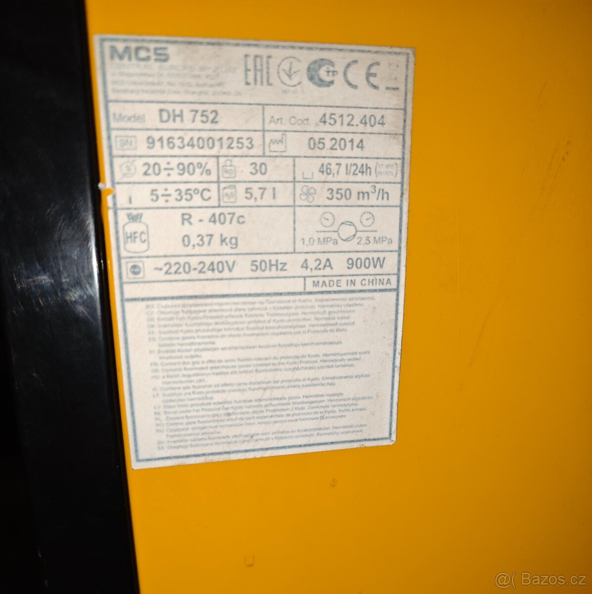 Odvlhčovač vzduchu Master DH752 - 6