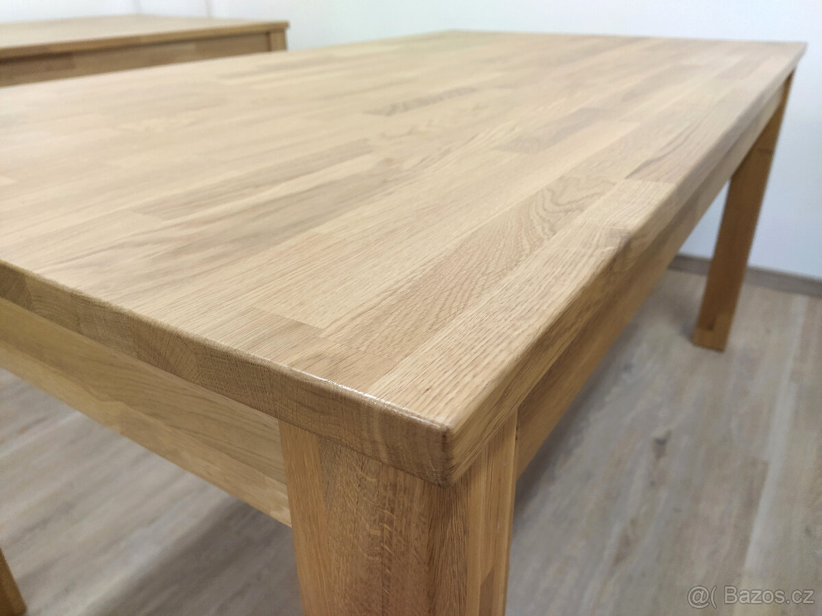 Nový jídelní stůl rozkládací masiv DUB parketový 90x180+70 - 6