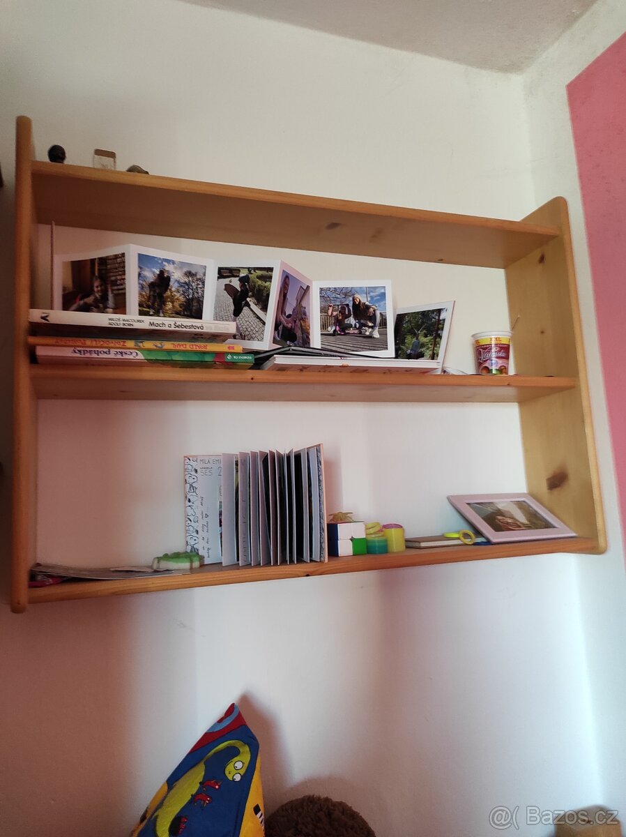 Vyvýšená postel se skluzavkou, psací stůl a polička vše Gaze - 6