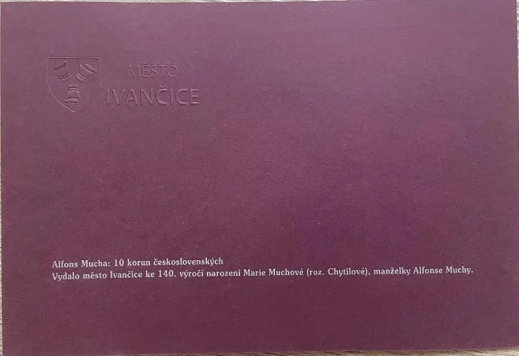 Nevydaný návrh 10 koruna 1919/2022 Ivančice Mucha STC UNC - 6