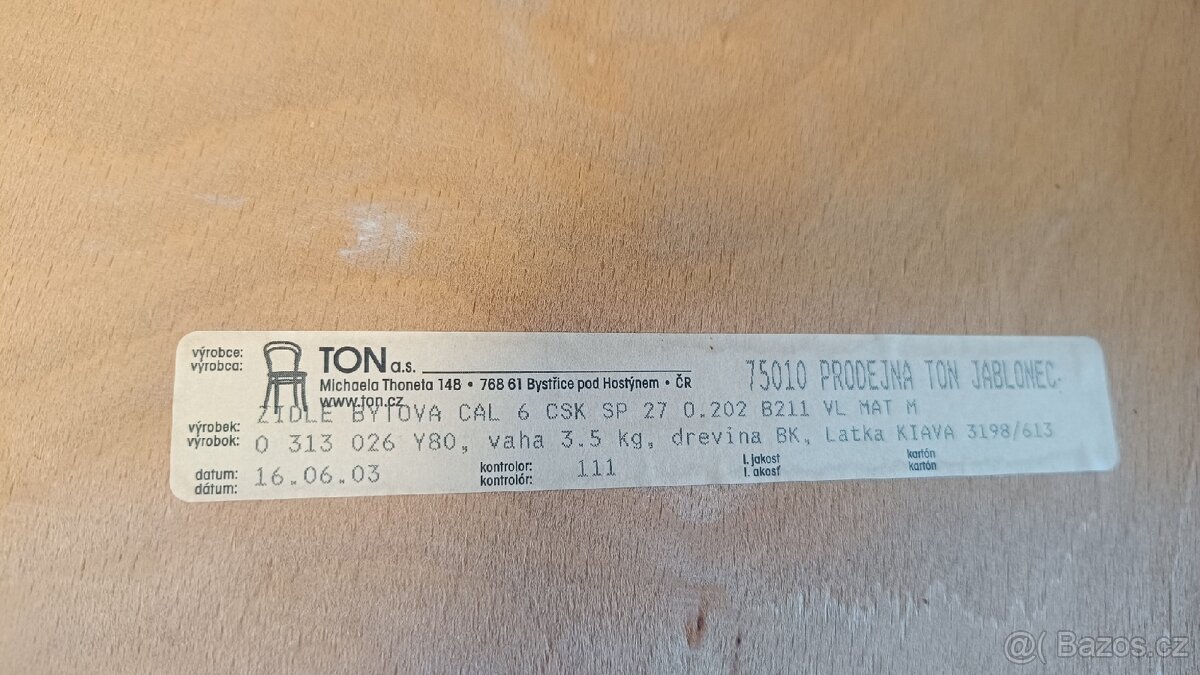 Stůl a židle TON - 6