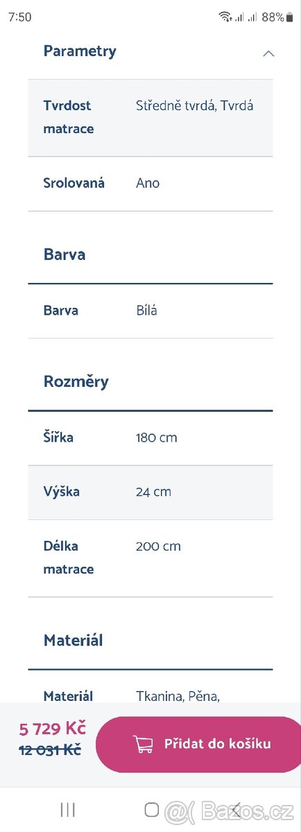 NOVÁ TAŠTIČKOVÁ MATRACE 180X200 - 6