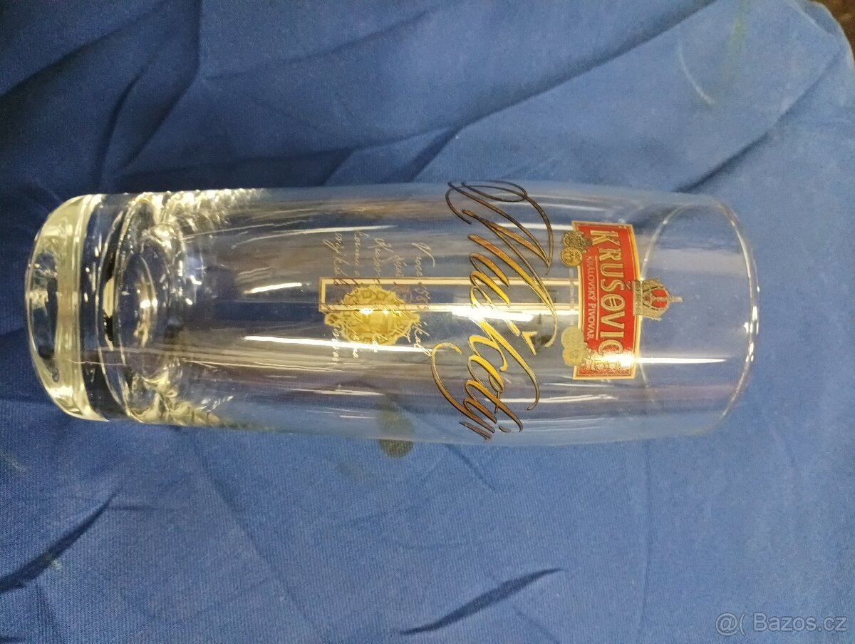 Pivní sklo 0,5l Krušovice mušketýr nové - 6