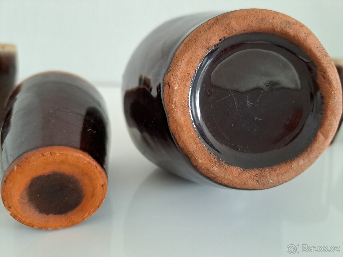 Retro keramická sada – karafa + 6 kalíšků - 6