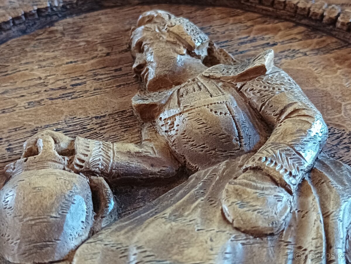 BRETAŇSKÉ PÁROVÉ DŘEVĚNÉ RUČNĚ VYŘEZANÉ TALÍŘE - 6