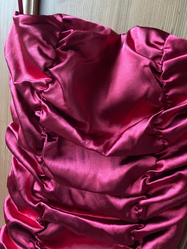 Plesové červené vínové dlouhé šaty - 6