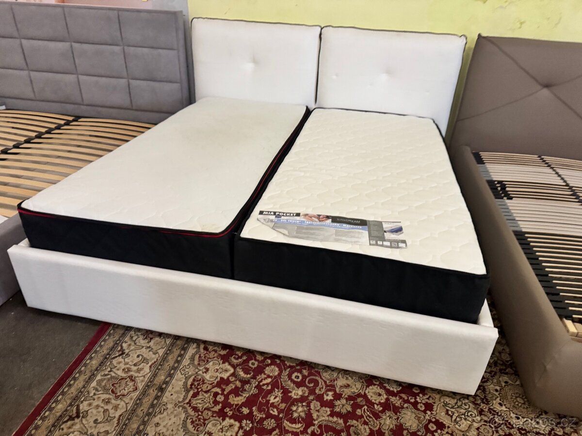 AKCE NOVÁ kožená Postel-letiště 180x200cm komplet - 6