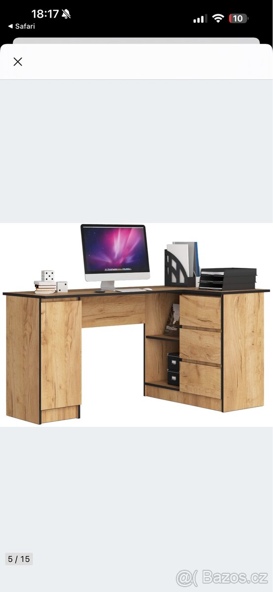 Rohový levý psací stůl - 6