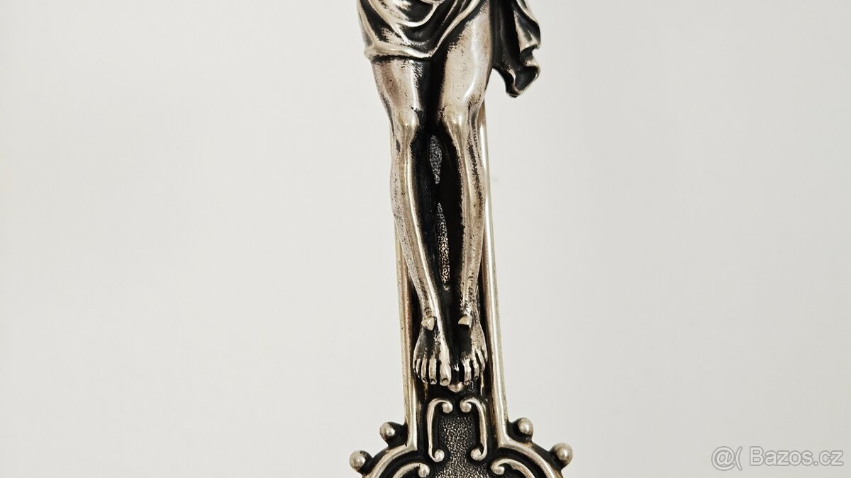 TOP Ag stříbro krucifix lotový punc rok 1858 UNIKAT - 6