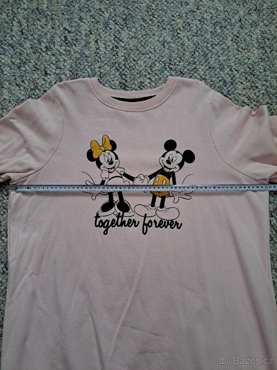 Světle růžová dlouhá mikina Minnie a Mickey Mouse vel.L - 6