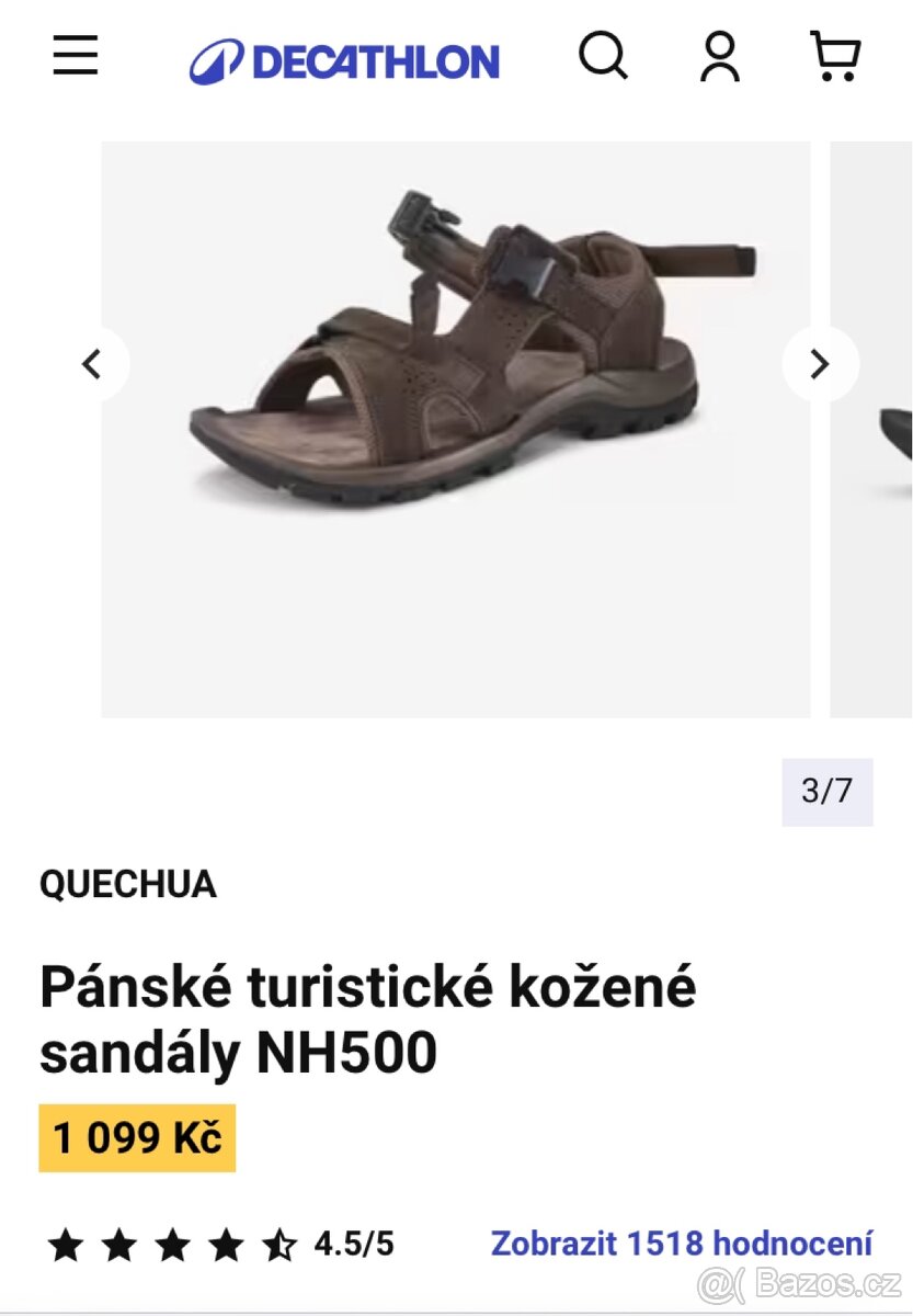Pánské kožené turistické sandály Decathlon - 6