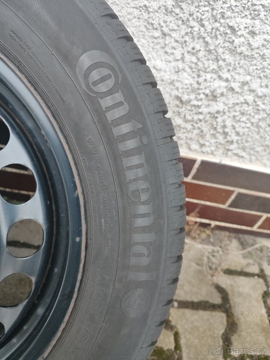 Ocelové disky 6,5Jx16H2 a zimni pneumatiky Continental - 6