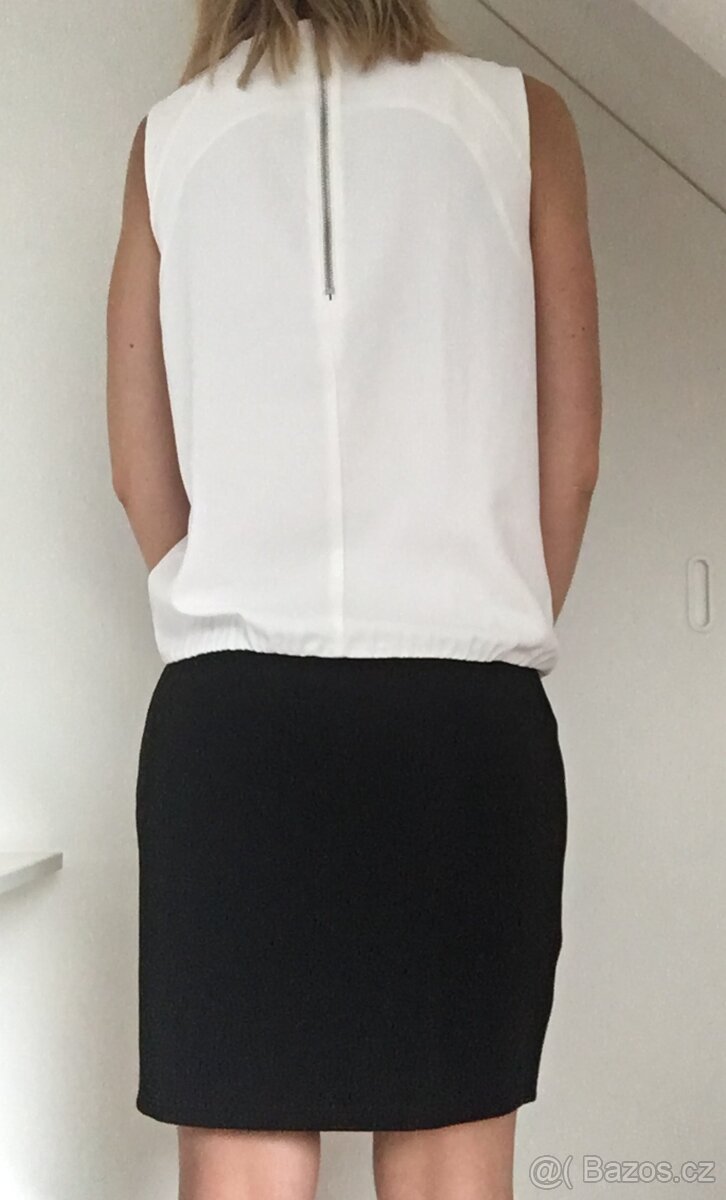 Vila černo-bílé šaty, vel. S - 6