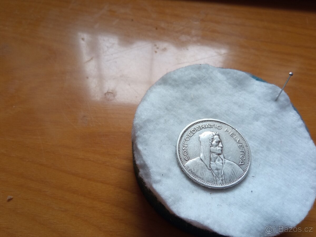 STŘÍBRNÝ 5 FRANK 1933B-ŠVÝCARSKO-PĚKNÝ - 6
