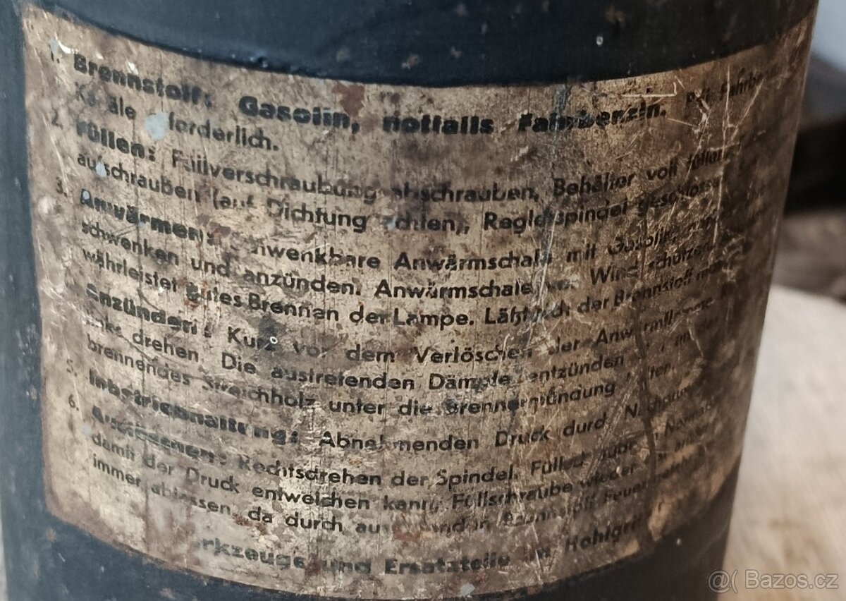 Starožitný Benzínový Hořák / Letovací Lampa - 6