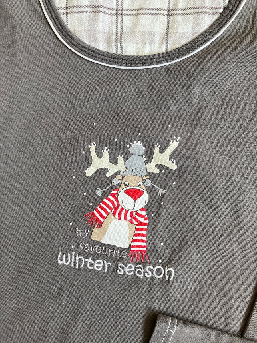 Dámské pyžamo se sobem flanel kalhoty Jolinesse - 6