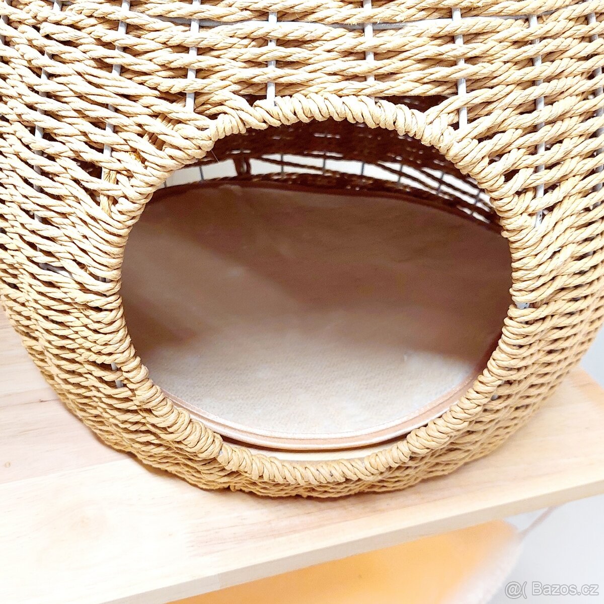 142 cm přírodní škrabadlo pro kočky s pelíškem - nové - 6