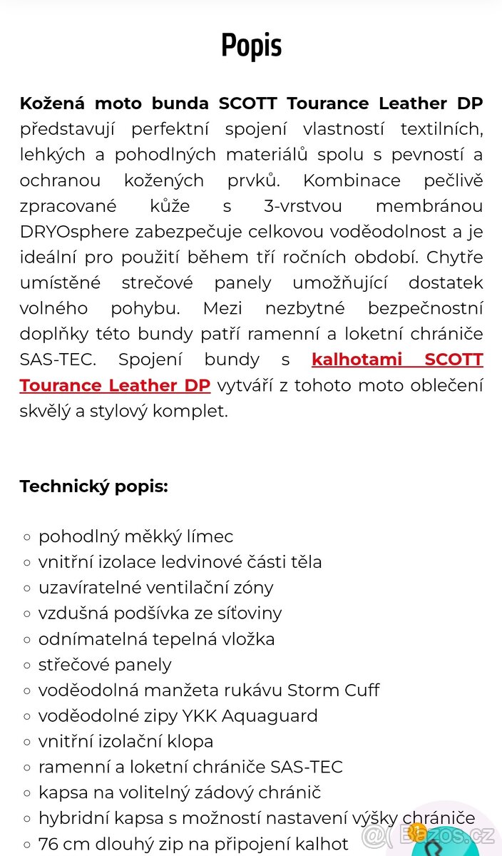 Top moto bunda XL Scott - 6