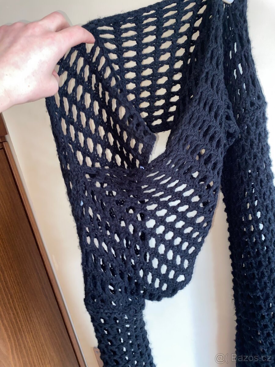 Černý bolerko/svetr s dlouhými rukávy - 6