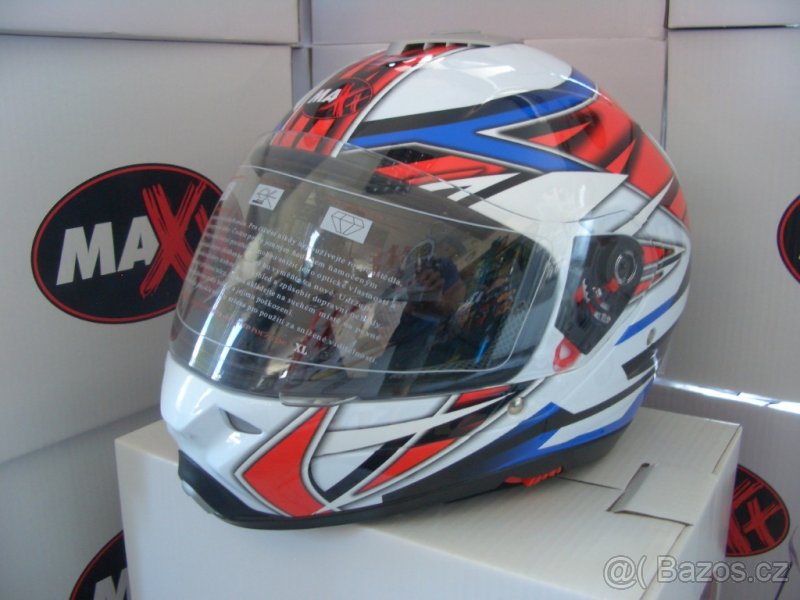 Integrální přilba Maxx Tricolor se sluneční clonou -VÝPRODEJ - 6