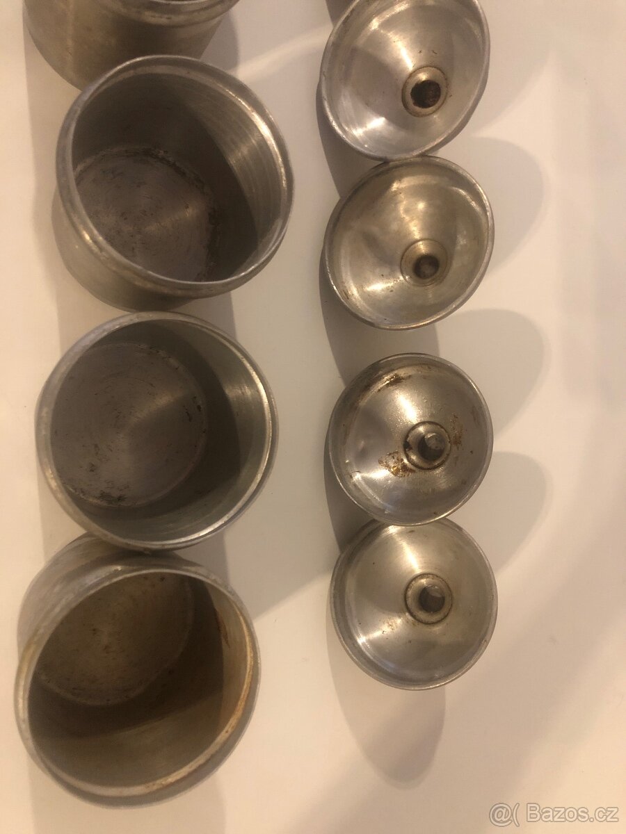 stare hlinikove korenky 6 ks , doza na cukr - 6