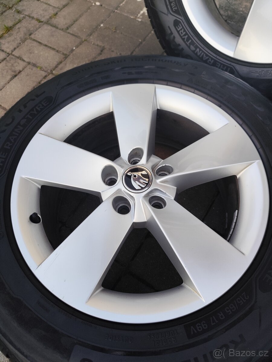 ALU 5x112 r17 ŠKODA + 215/65/17 - PĚKNÁ SADA - 6