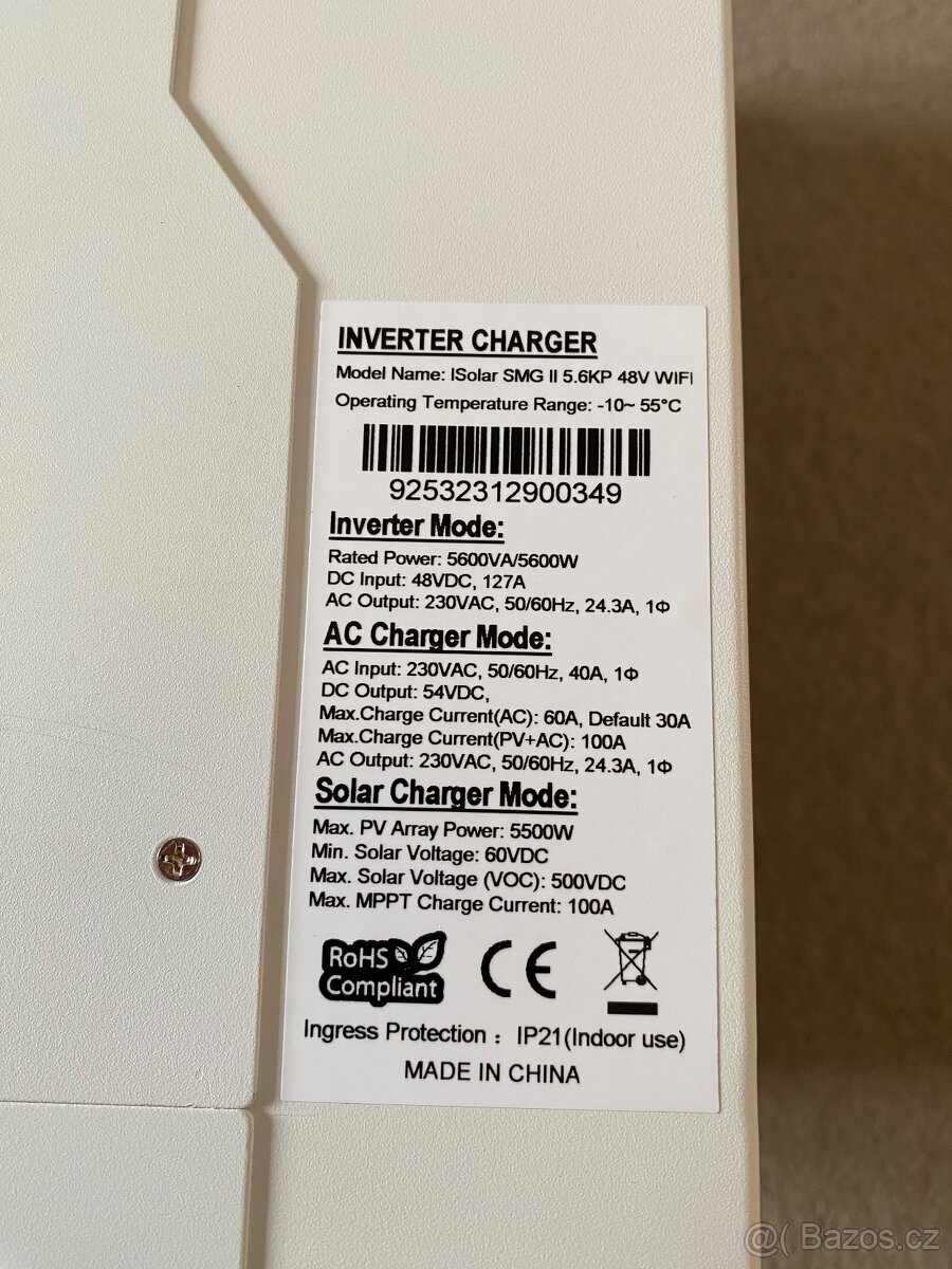 Hybridní měníč napětí střídač 5.6kw MPPT 48V NOVÝ - 6