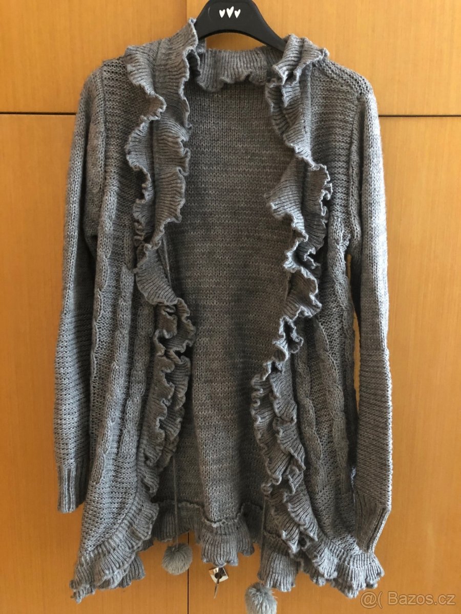 Svetr kardigan dámský šedý vel. 42-44 - 6