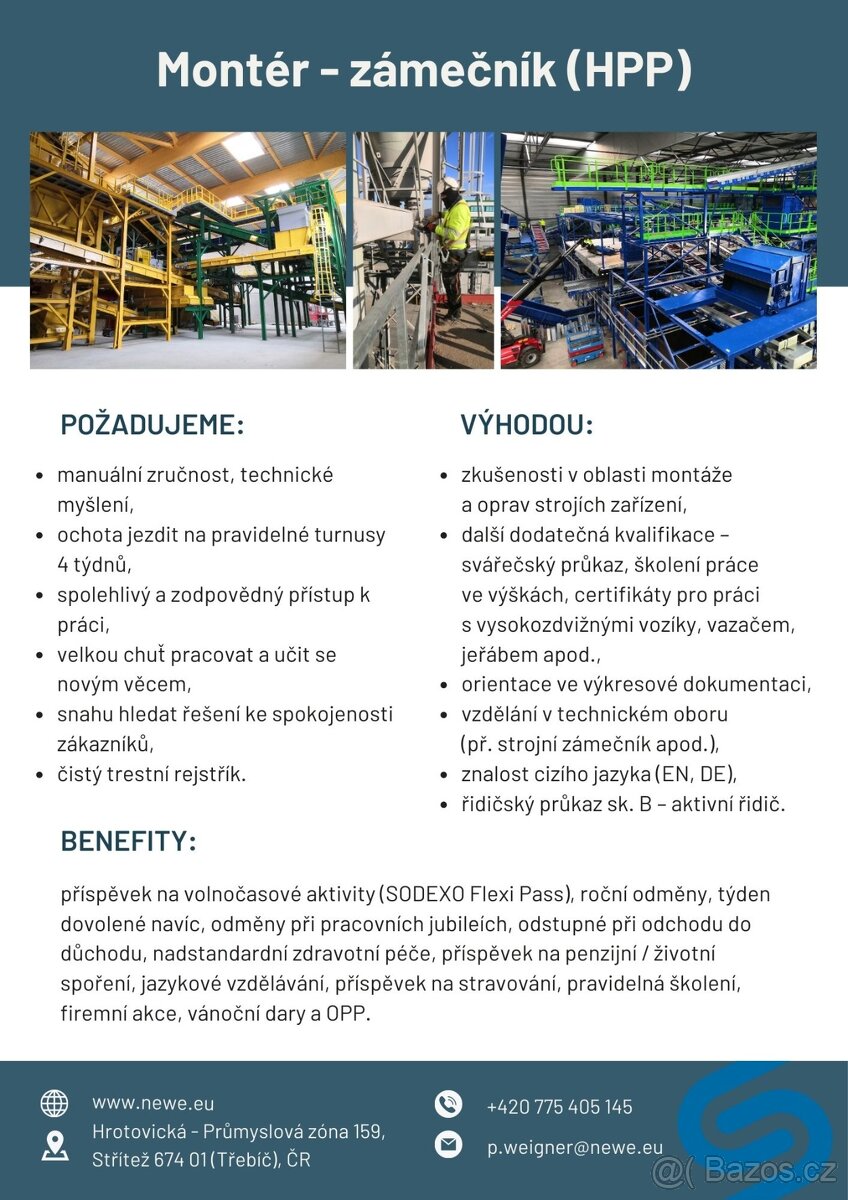 Montér ZÁMEČNÍK HPP - montáže v EU - nástup IHNED - 6