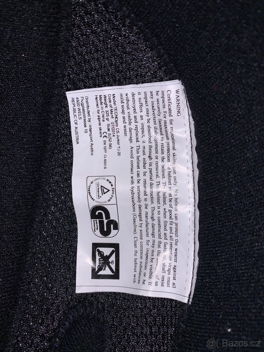 PRODÁM DĚSTKOU HELMU TECNOPRO, VELIKOST 48, JAKO NOVÁ - 6