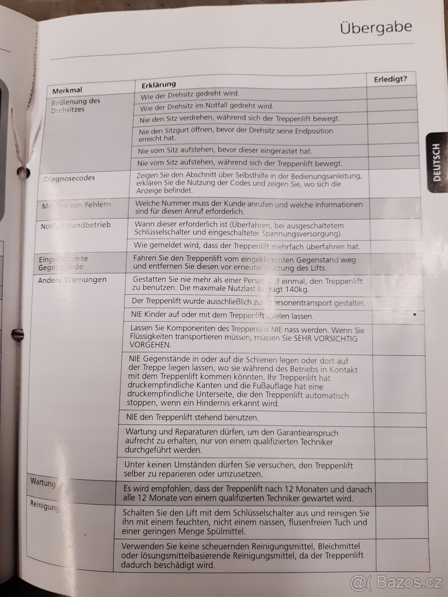 Schodišťová sedačka, Schodolez, - 6