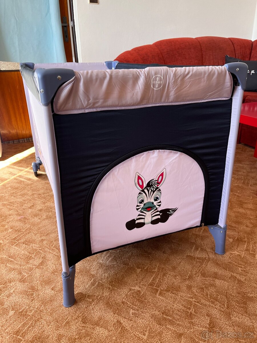 Cestovní postýlka Cosing Adam Zebra šedá - 6