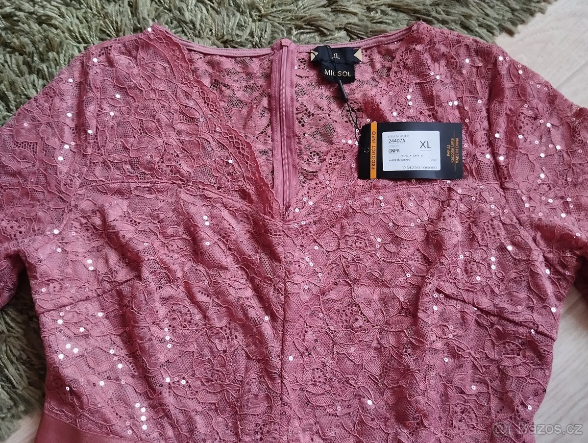 Šaty vel.XL MIUSOL starorůžové N.O.V.É. - 6
